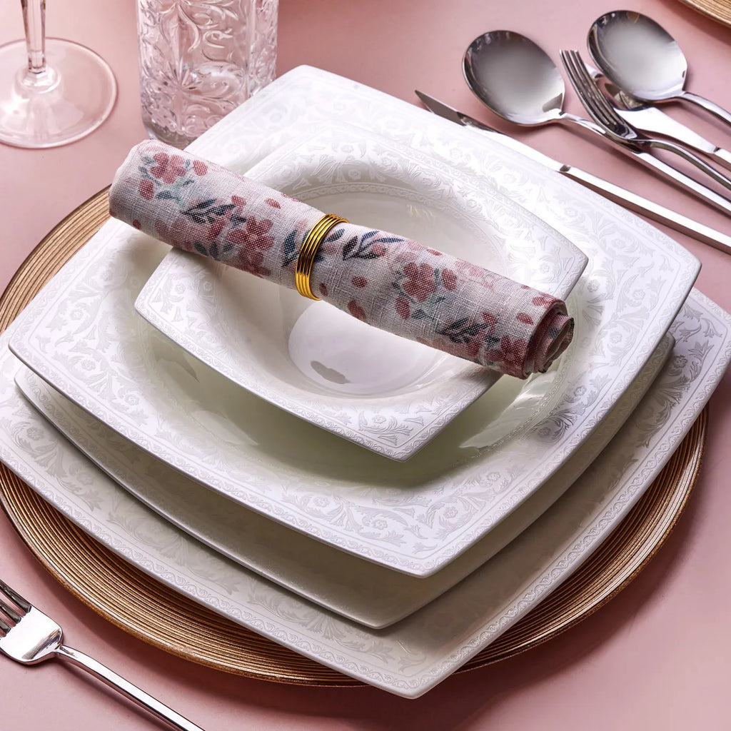 Service de table Karaca Fine Pearl en perles Roma pour 12 personnes, 58 pièces