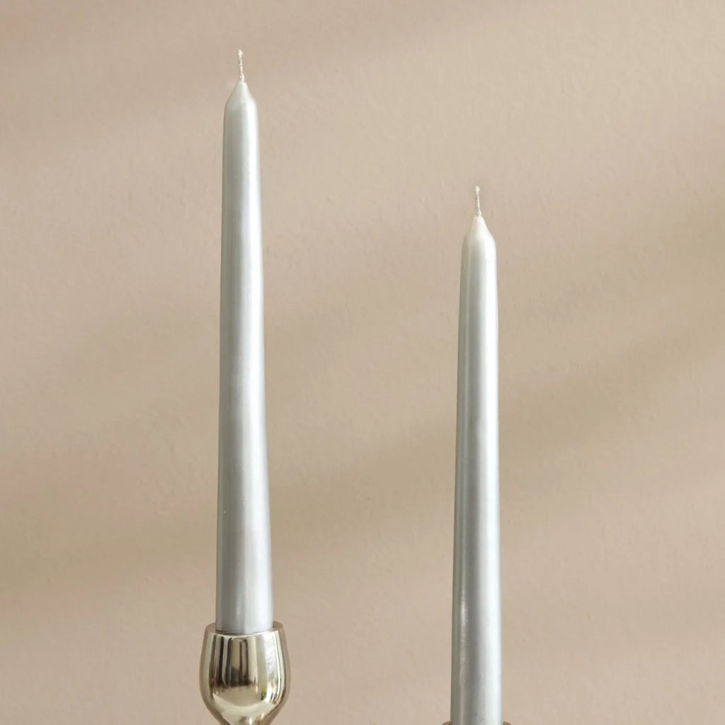 Bougie pour bougeoir Karaca Home 2 pièces, argent, 24 cm
