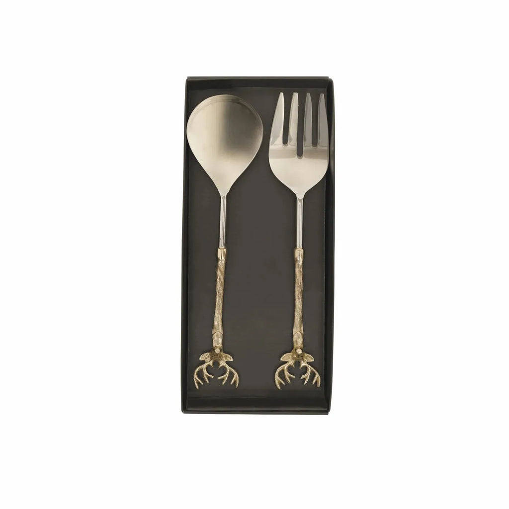 Ensemble de cuillères et fourchettes de service Karaca Roe, or