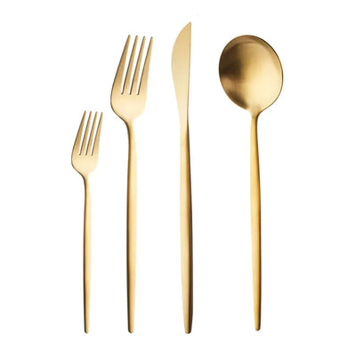 Ensemble de couverts Karaca Bella pour 6 personnes, 24 pièces, or mat