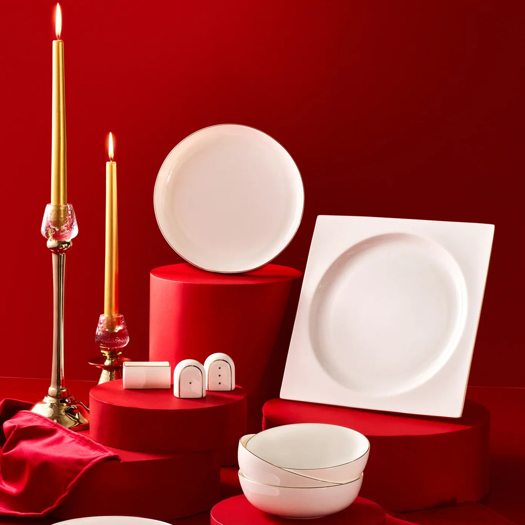 Karaca Red Carpet Collection Service de table Fine Pearl Extra Nish pour 12 personnes, 62 pièces, platine