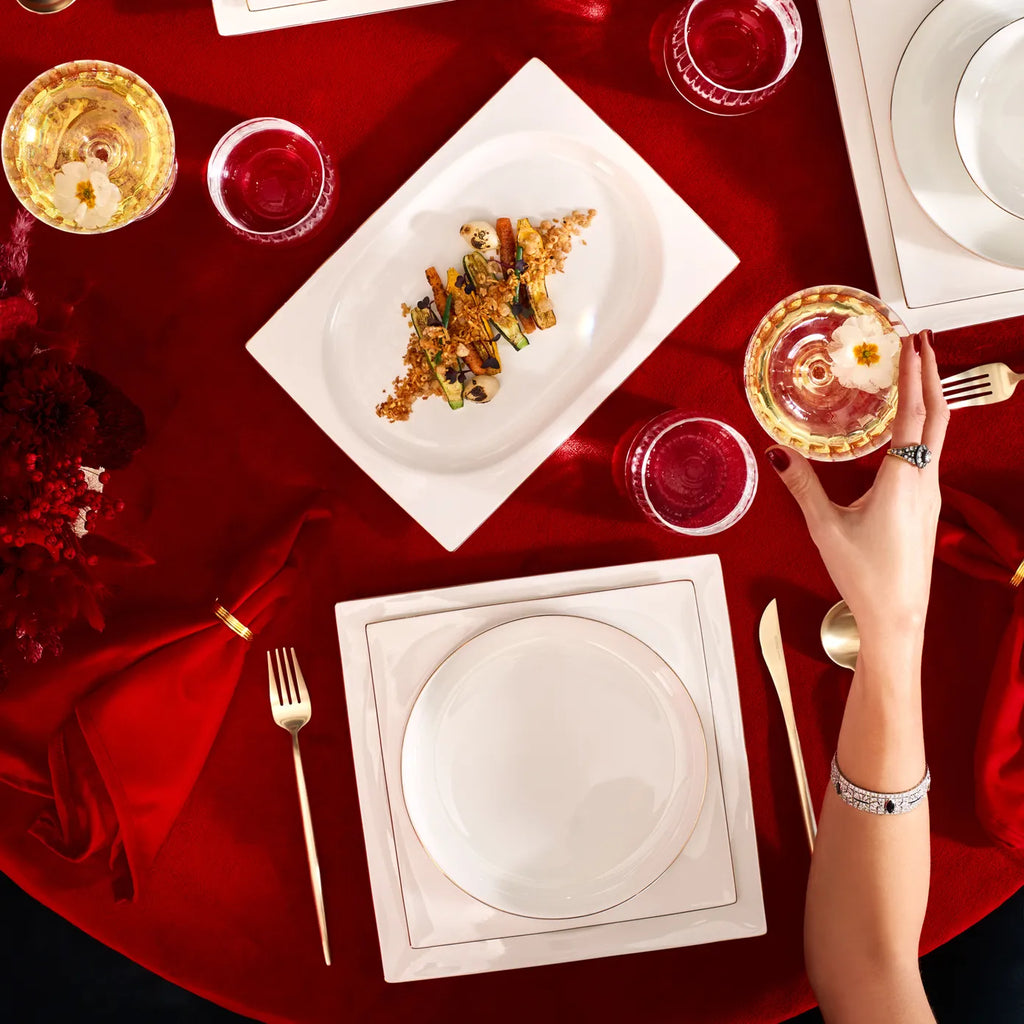 Karaca Red Carpet Collection Service de table Fine Pearl Extra Nish pour 12 personnes, 62 pièces, platine