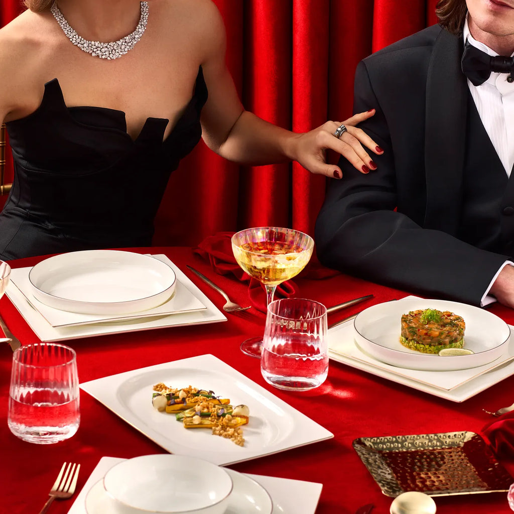 Karaca Red Carpet Collection Service de table Fine Pearl Extra Nish pour 12 personnes, 62 pièces, platine