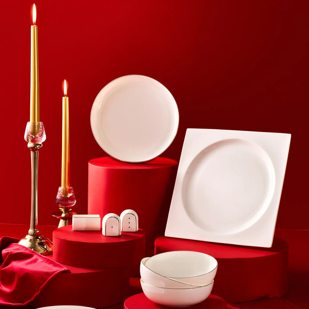Karaca Red Carpet Collection Service de table Fine Pearl Extra Nish pour 12 personnes, 62 pièces, or
