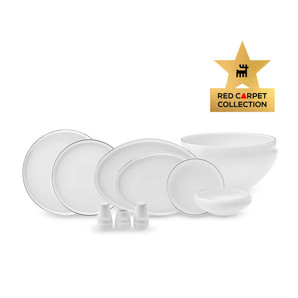 Karaca Red Carpet Collection Service de table Streamline Sunset pour 12 personnes, 59 pièces, platine