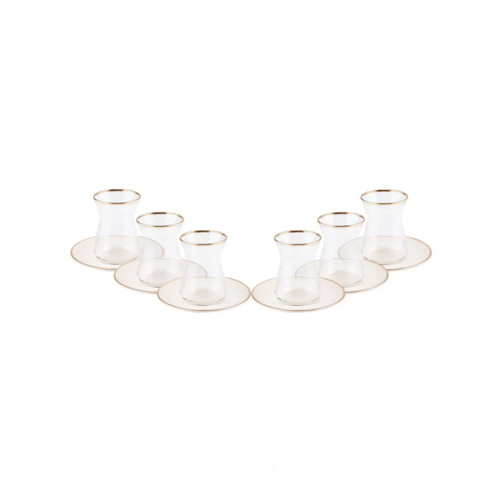 Coffret de tasses à thé Karaca Retro pour 6 personnes, 132 ml, beige