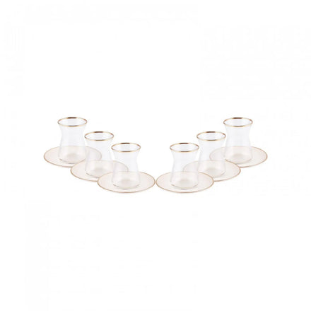 Coffret de tasses à thé Karaca Retro pour 6 personnes, 132 ml, beige