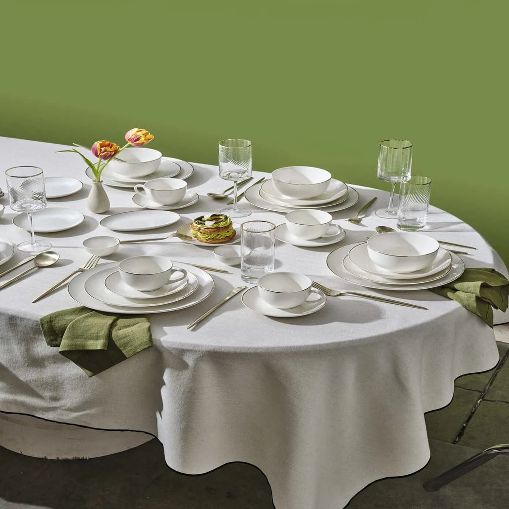 Service de table et Petit Déjeuner Karaca Marcelo pour 12 personnes, 88 pièces, New Generation Bone, or
