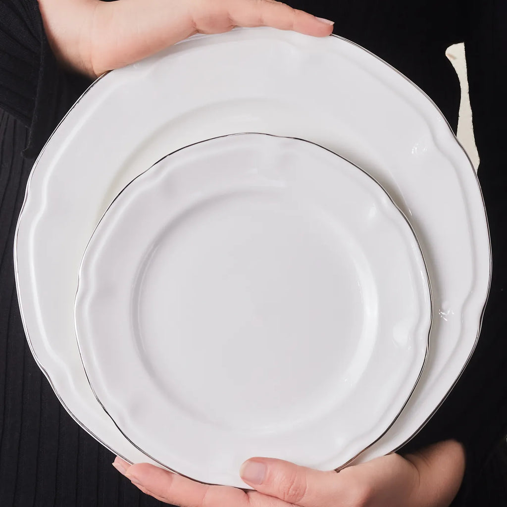 Service de table Karaca Tobias pour 12 personnes, 56 pièces, platine