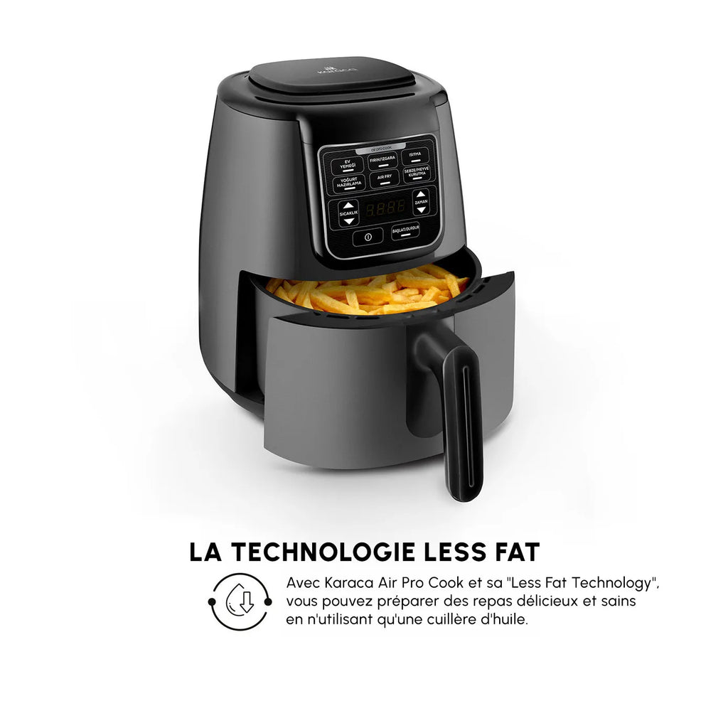 Airfryer Karaca Air Cook XL 2 en 1 Space, gris et noir
