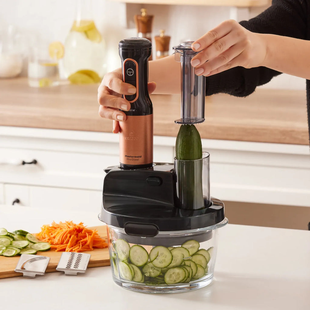Blender Set Karaca Mastermaid Prosteel Long support pour mixeur, 6 couteaux, verre, 2500 W, cuivre noir