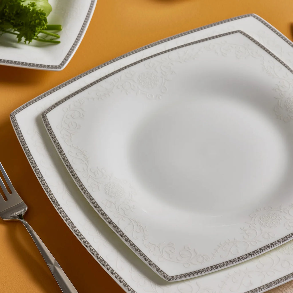 Service de table Karaca Fine Pearl Neklus pour 12 personnes, 58 pièces, carré