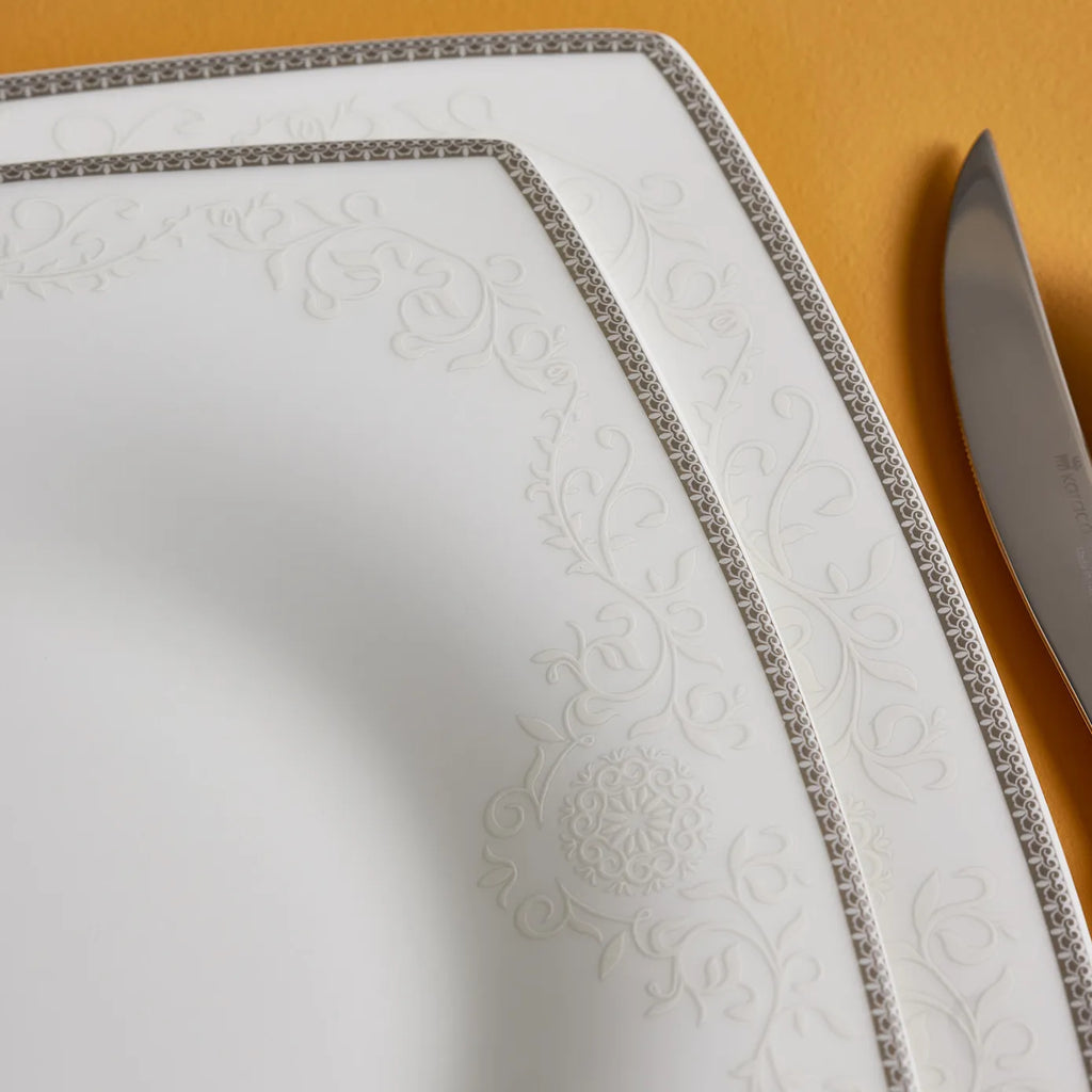 Service de table Karaca Fine Pearl Neklus pour 12 personnes, 58 pièces, carré