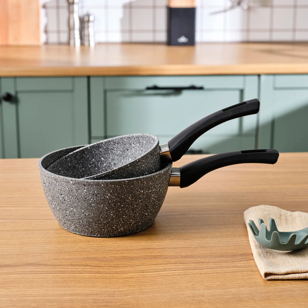 Biogranit Induction Milk Pot Set Karaca Gris, 2 pièces