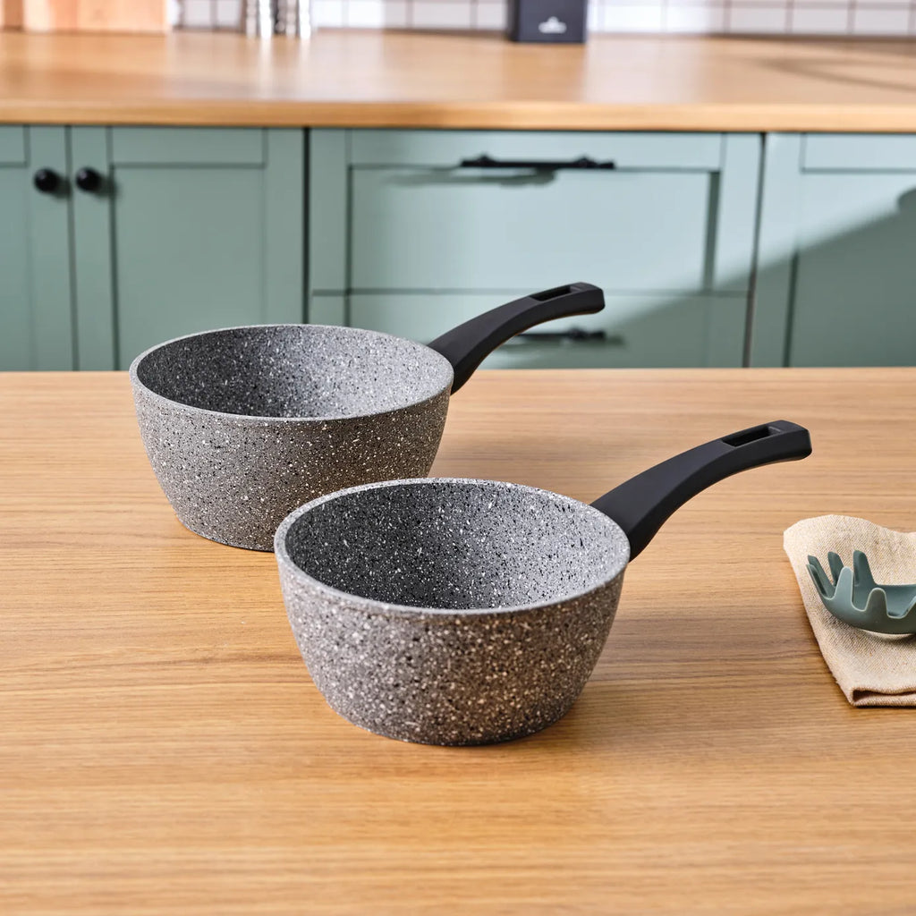Biogranit Induction Milk Pot Set Karaca Gris, 2 pièces