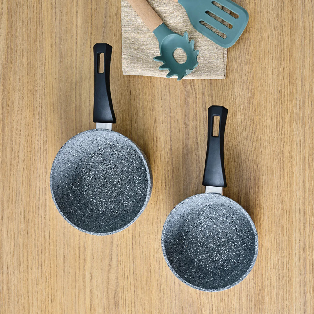 Biogranit Induction Milk Pot Set Karaca Gris, 2 pièces
