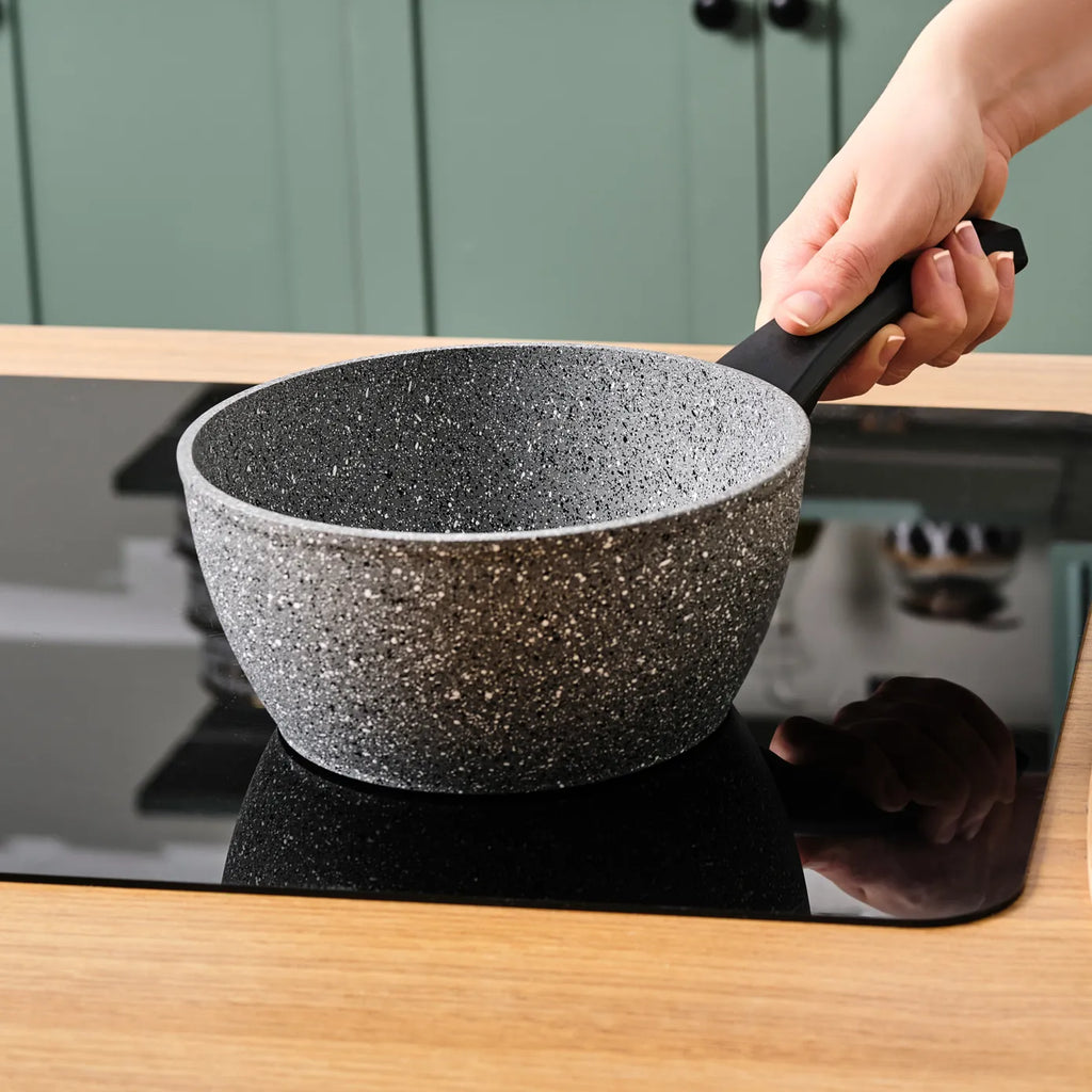 Biogranit Induction Milk Pot Set Karaca Gris, 2 pièces