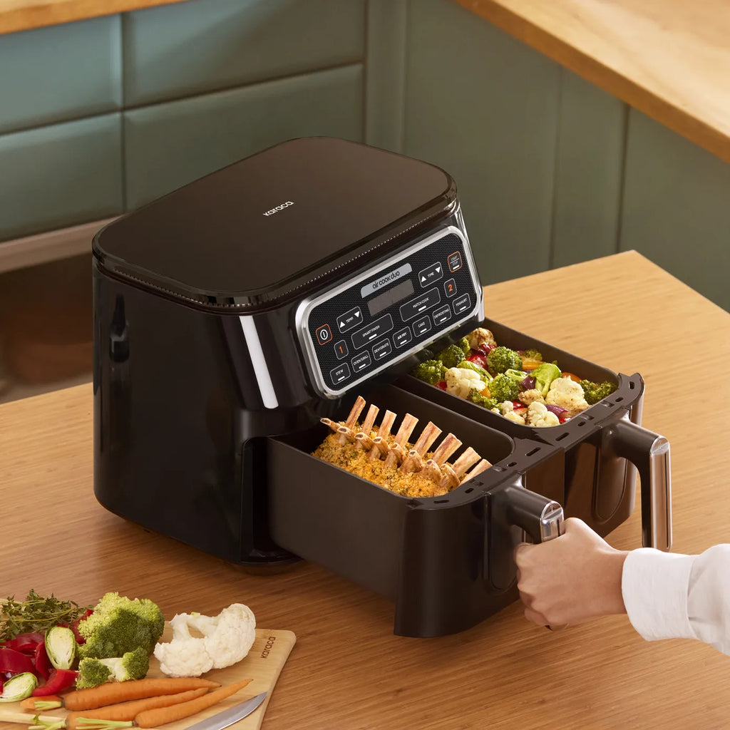 Airfryer Karaca Air Cook Duo Cuisine Maison XXXL, pour 8 personnes, 8 litres, starlight