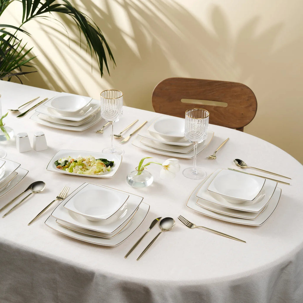 Service de table Karaca Vesta pour 12 personnes, 52 pièces, or