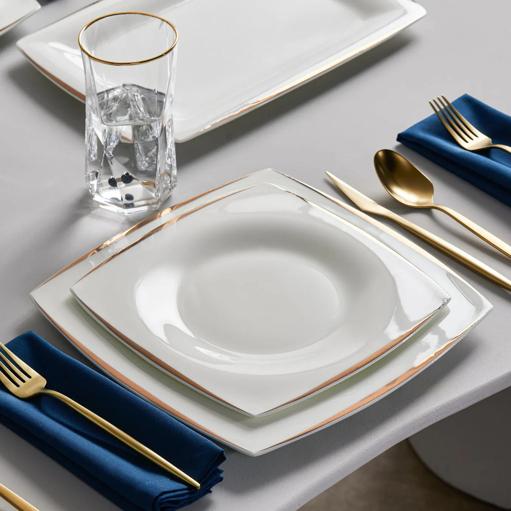 Service de table Karaca Fine Pearl New Agate Gold pour 12 personnes, 58 pièces