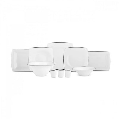 Service de table Karaca Fine Pearl en perles New Agate Platin pour 12 personnes, 58 pièces