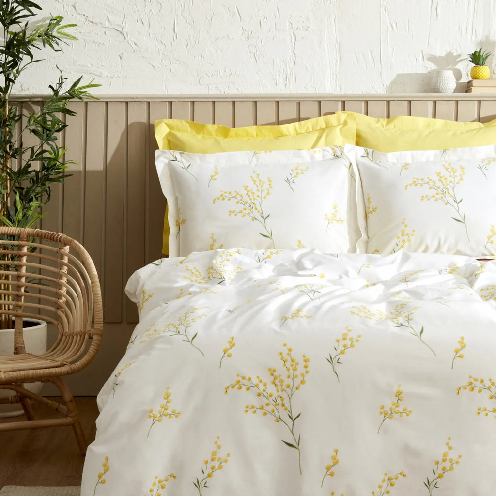 Ensemble de literie Karaca Home Loretta 100% Coton pour lit double, Jaune