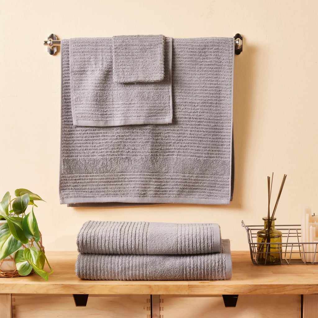 Drap de Bain Karaca Rachel Supreme, Gris Clair, 100x150 cm