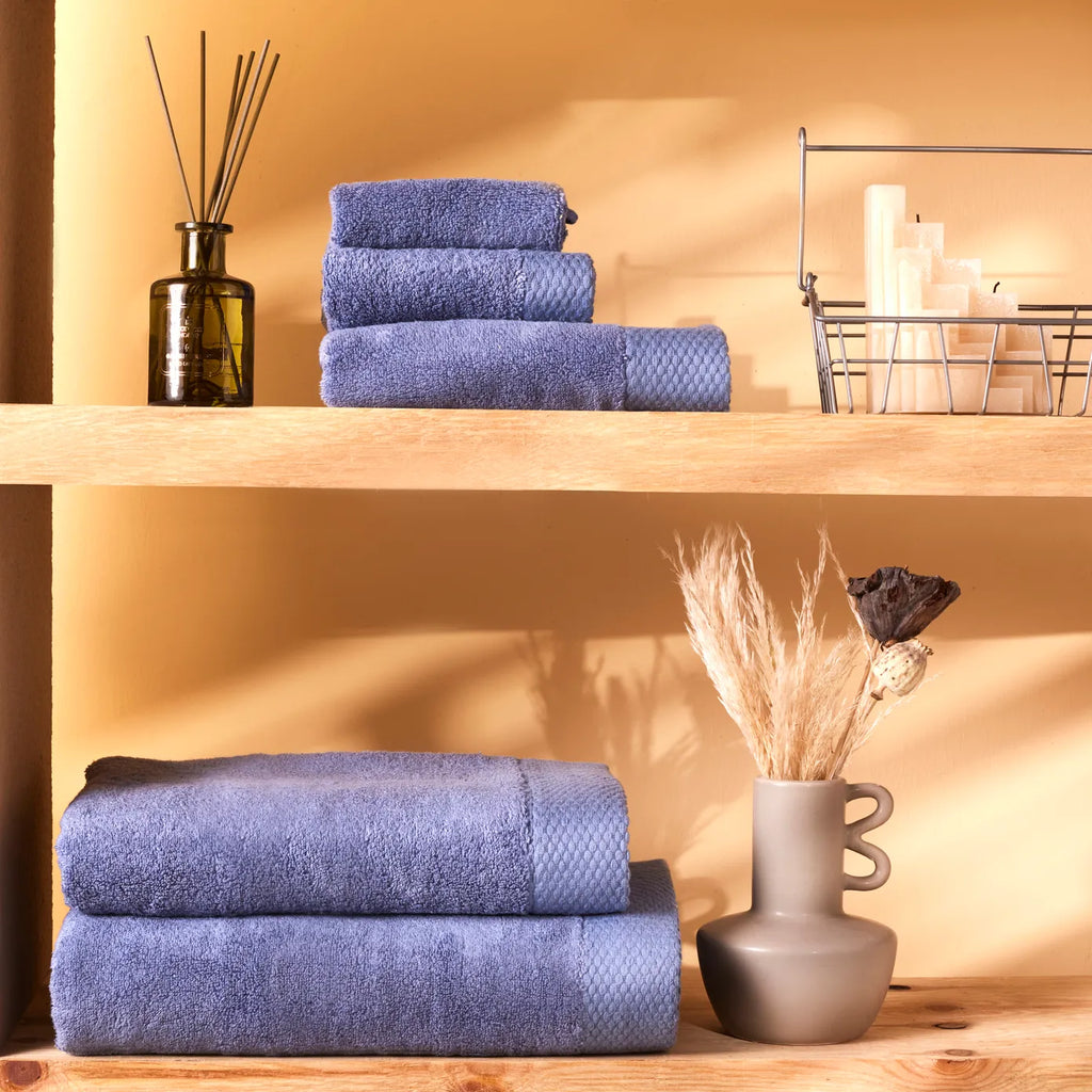Karaca Serviette de Douche Chandler Modal, Bleu, 70x140 cm