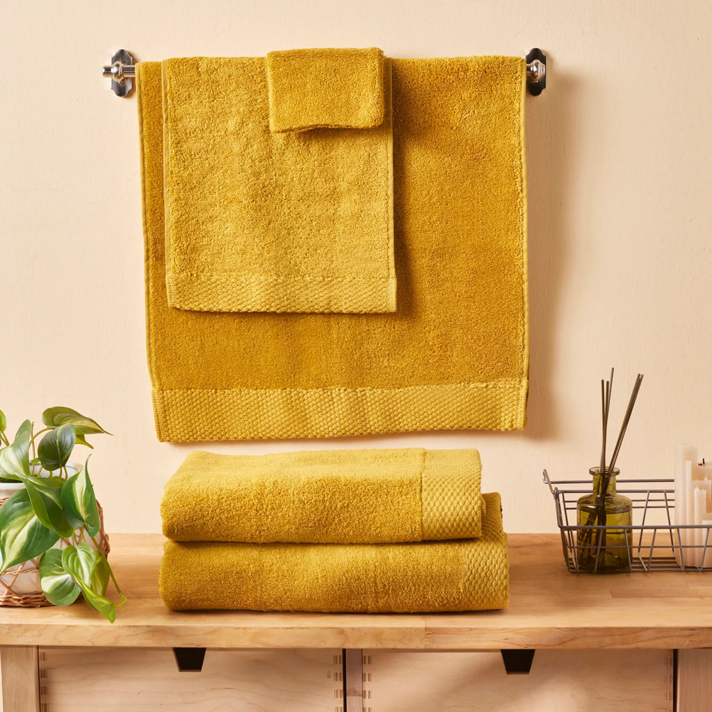 Drap de Bain Karaca Chandler Modal, Moutarde, 70x140 cm