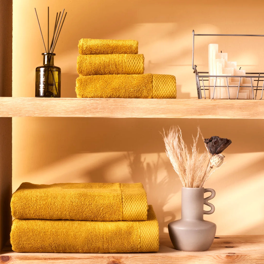 Drap de Bain Karaca Chandler en Modal, Moutarde, 100x150 cm