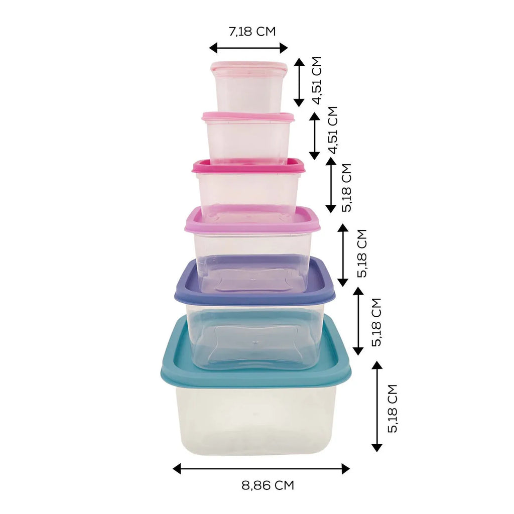 Karaca Dora Lila Ensemble de Contenants de Rangement, 6 Pièces
