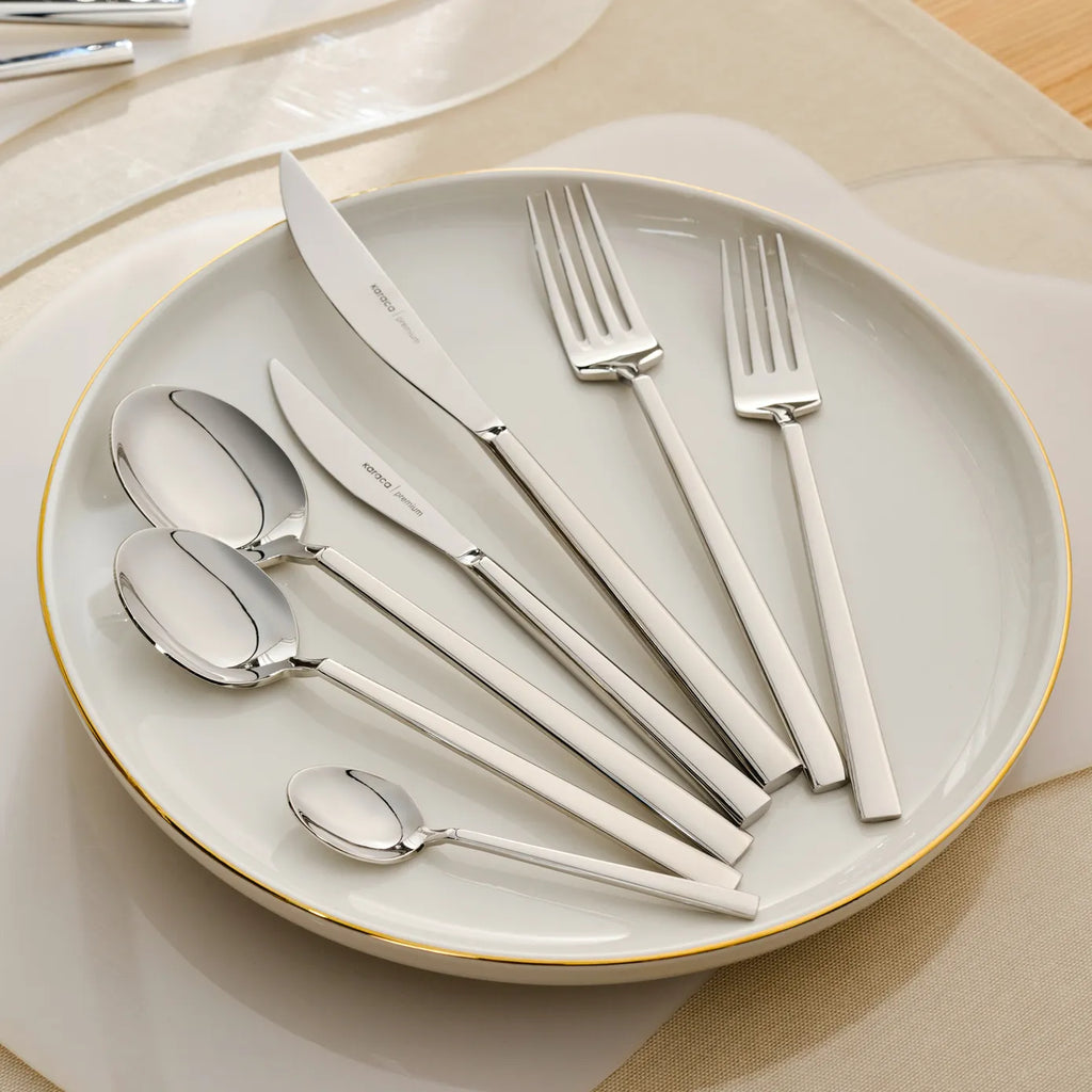 Ensemble de couverts Karaca Carmelo pour 12 personnes, 91 pièces, coffret premium