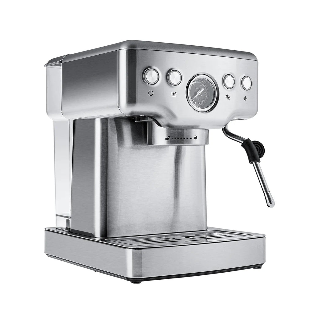 Machine à Café Karaca Coffee Art 1353 pour Espresso, Latte, Cappuccino, Americano avec Mousseur à Lait, 20 Bars de Pression, 1,8L Inox