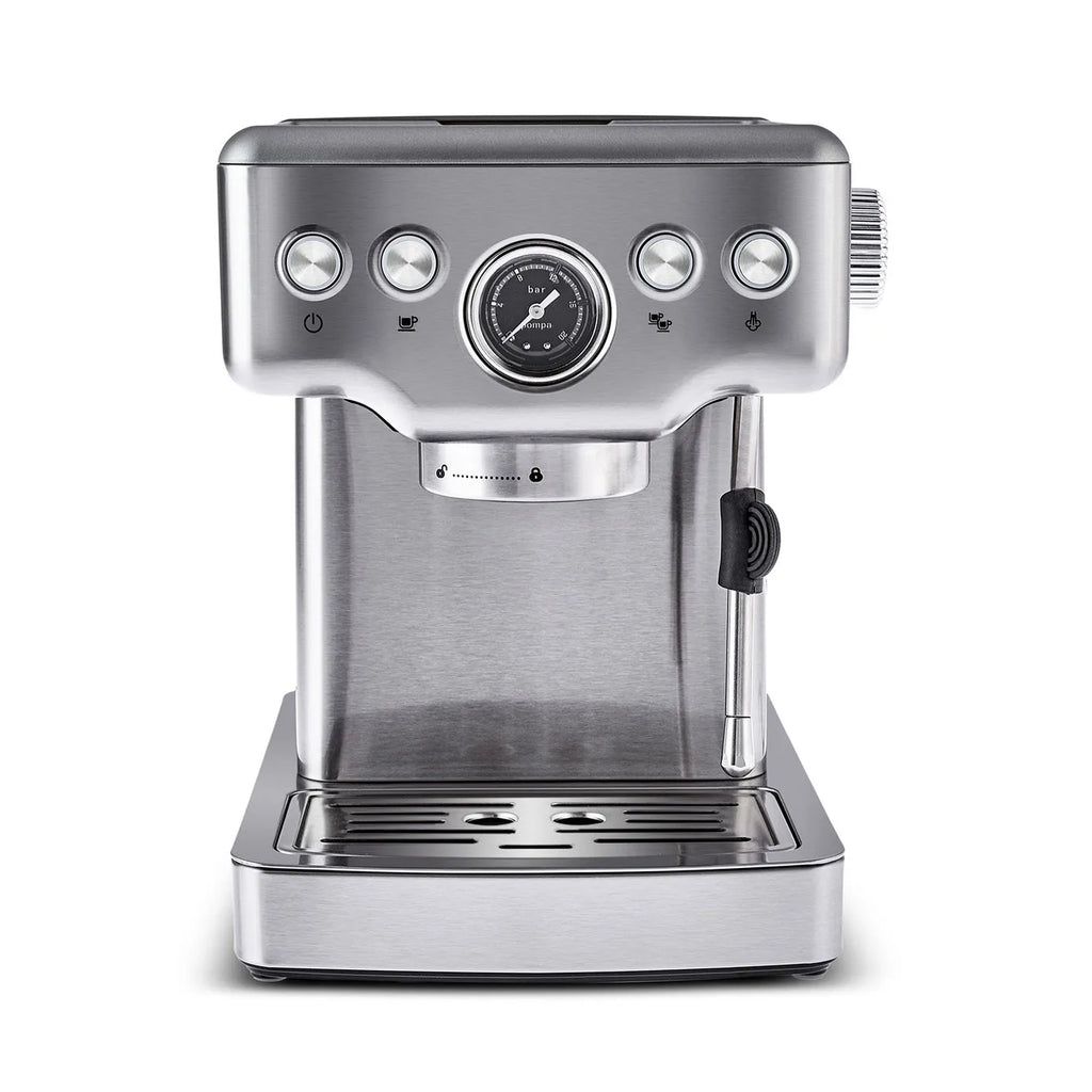 Machine à Café Karaca Coffee Art 1353 pour Espresso, Latte, Cappuccino, Americano avec Mousseur à Lait, 20 Bars de Pression, 1,8L Inox