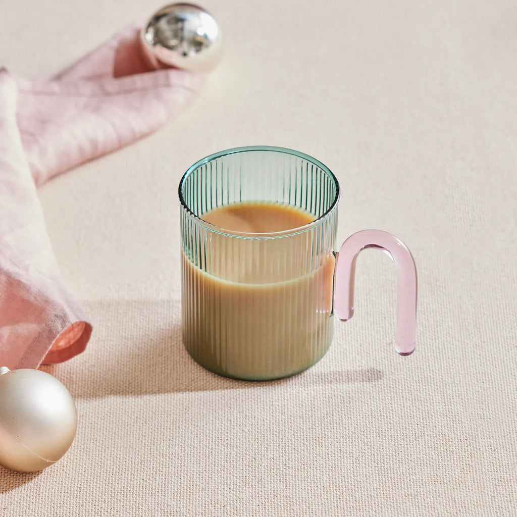 Mug Bleu Karaca Miracle, Manche Rose