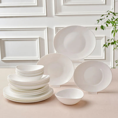 Service de table en verre opale Karaca White Pure, 24 pièces pour 6 personnes