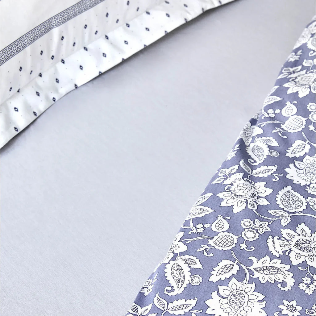 Parure de Lit Simple Karaca Home Celerina Bleu 100 % Coton