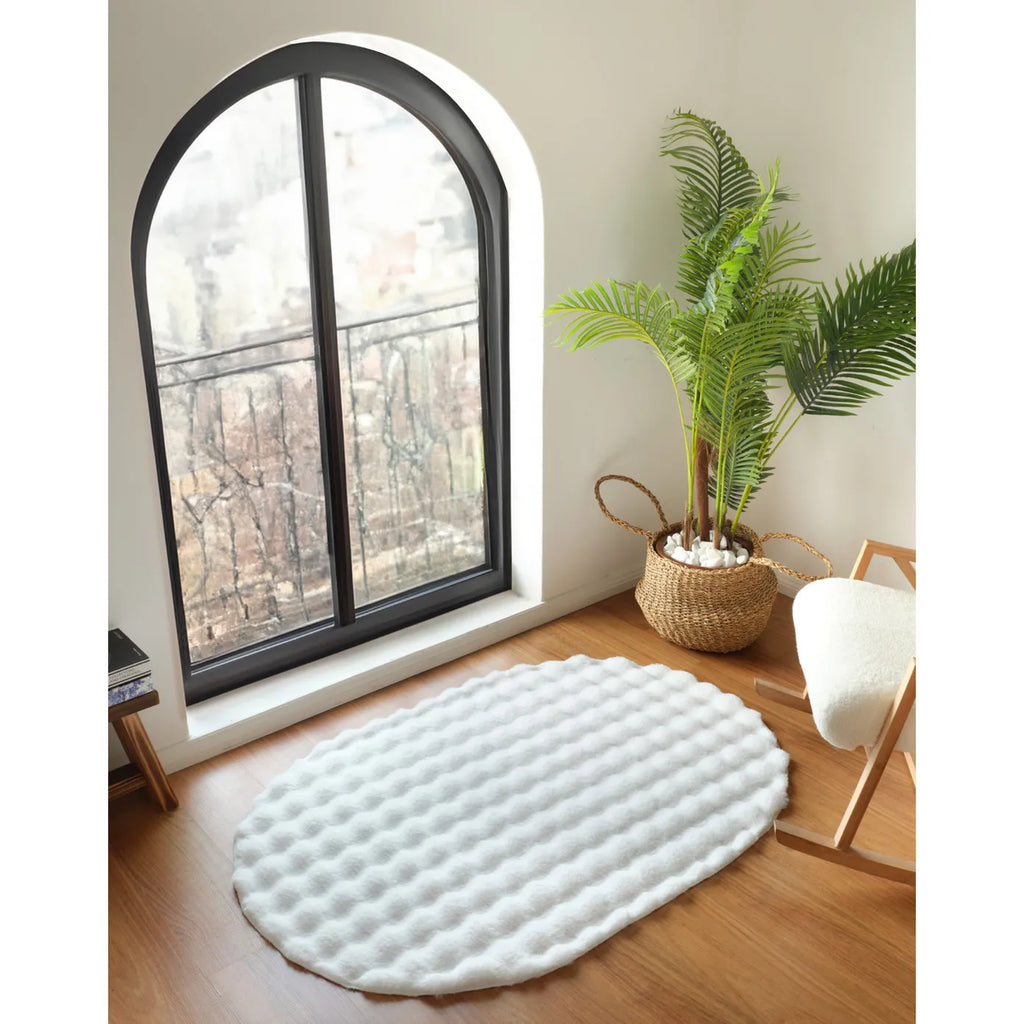 Kaşmir Halı Cosy Premium Bubble Blanc Ovale 100x150 cm