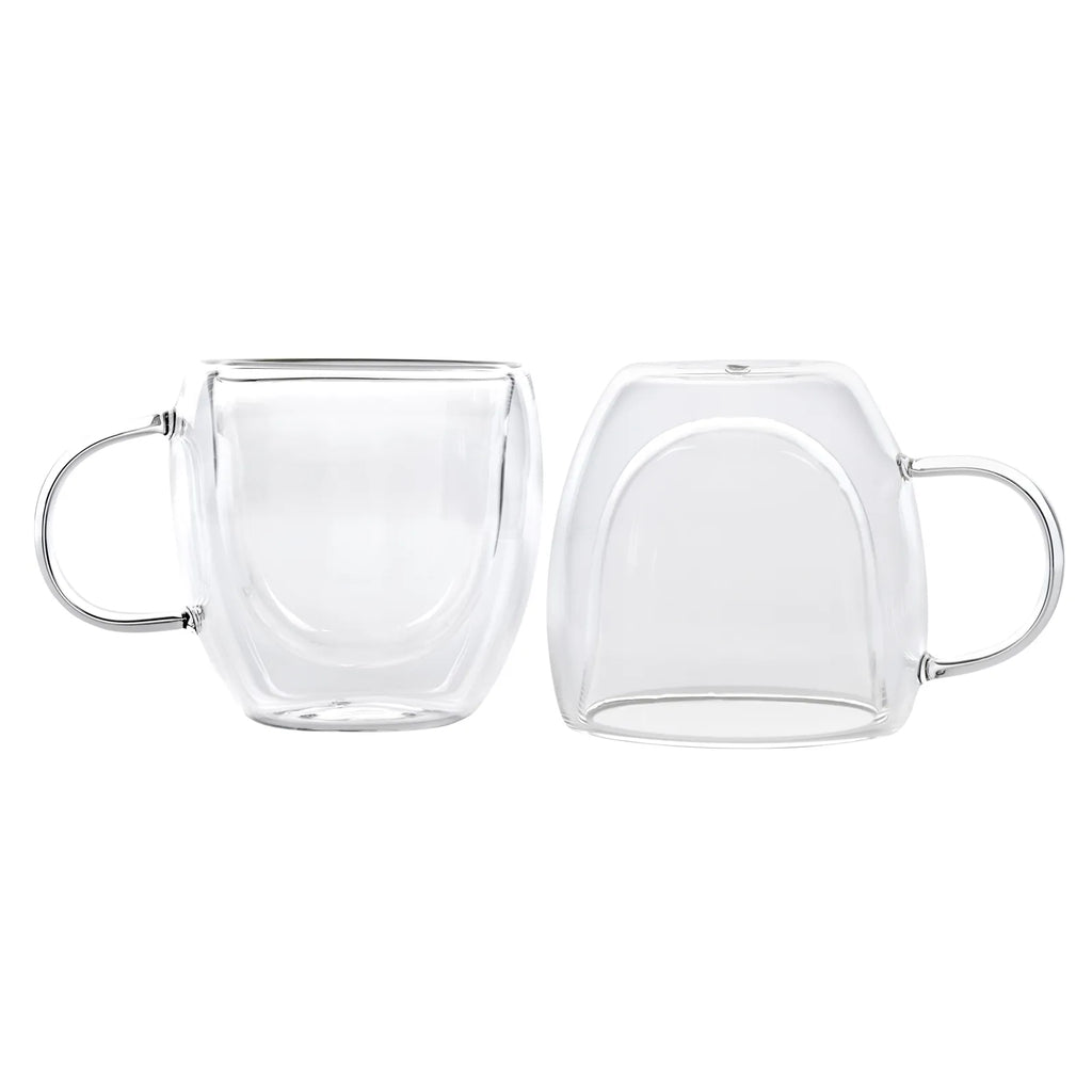 Tasses Karaca à double paroi en verre borosilicate avec anse pour 2 personnes, 150 ml