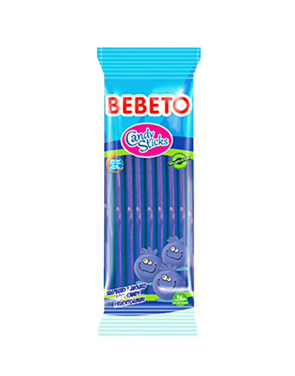 Bebeto Wacky Sticks Cool Raspberry Bonbon Gélifié Halal 180g