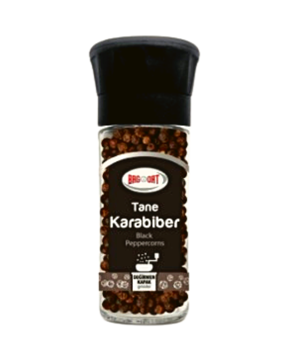 Baharat Degirmen Bagdat Tane Karabiber Moulin de Poivre Noir Entier 50g