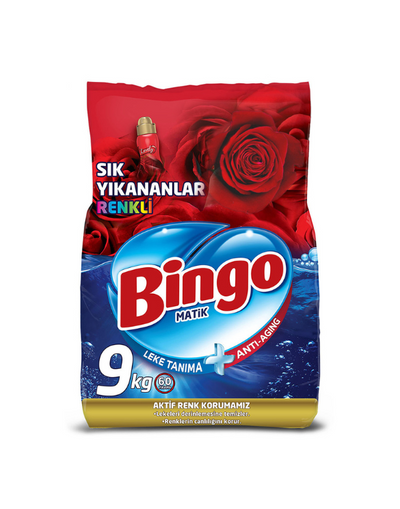 BINGO Matik Lessive en Poudre « Coloré Rose »/Toz Deterjan 9kg