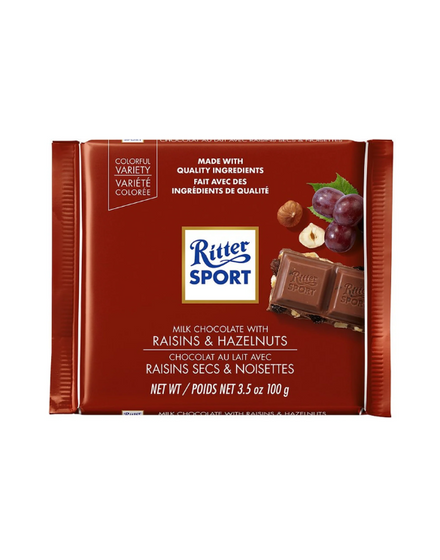Chocolate RITTER SPORT Raisins&Hazelnuts 100gr