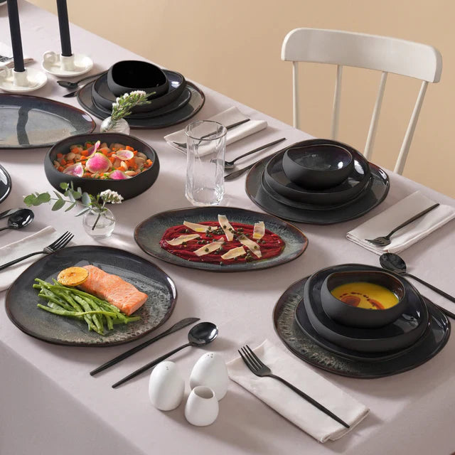 Service de table Karaca Earth Collection Galactic 55 pièces pour 12 personnes – Noir