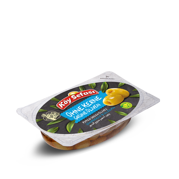 KOY SEFASI « Ac-Bitir » Olive Vertes Sous-vide Dénoyautées/Vakumlu Yesil Zeytin Cekirdeksiz 100gr