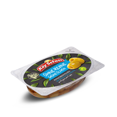 KOY SEFASI « Ac-Bitir » Olive Vertes Sous-vide Dénoyautées/Vakumlu Yesil Zeytin Cekirdeksiz 100gr