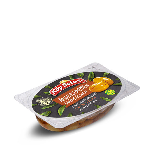 KOY SEFASI « Ac-Bitir » Olive Vertes Sous-vide Rayèe/Vakumlu Yesil Zeytin Cizik 100gr