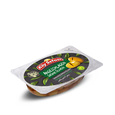 KOY SEFASI « Ac-Bitir » Olive Vertes Sous-vide Casèes/Vakumlu Yesil Zeytin Kirma 100gr
