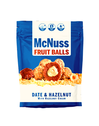 McNUSS Boule de pâte de Dattes à la crème de Noisettes et enrobé de Noisettes 80g