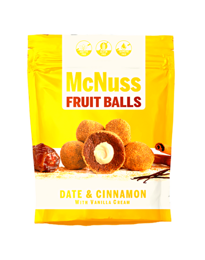 McNUSS Boule de pâte de Dattes à la crème de Vanille et enrobé de Cannelle 80g